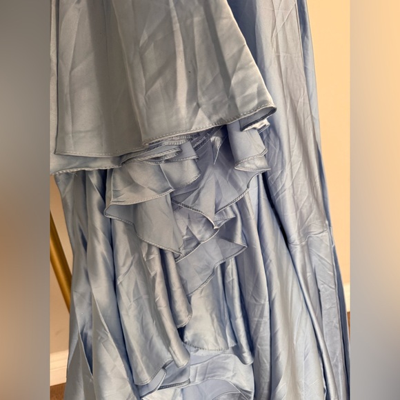 NEW Ieena Mac Duggal Surplice Bodice Split Sleeves Dress Periwinkle sz 6 #11256 - Picture 7 of 9